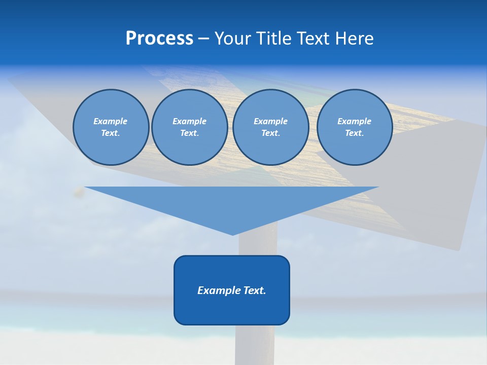 A Wooden Arrow Sign On A Beach With The Ocean In The Background PowerPoint Template