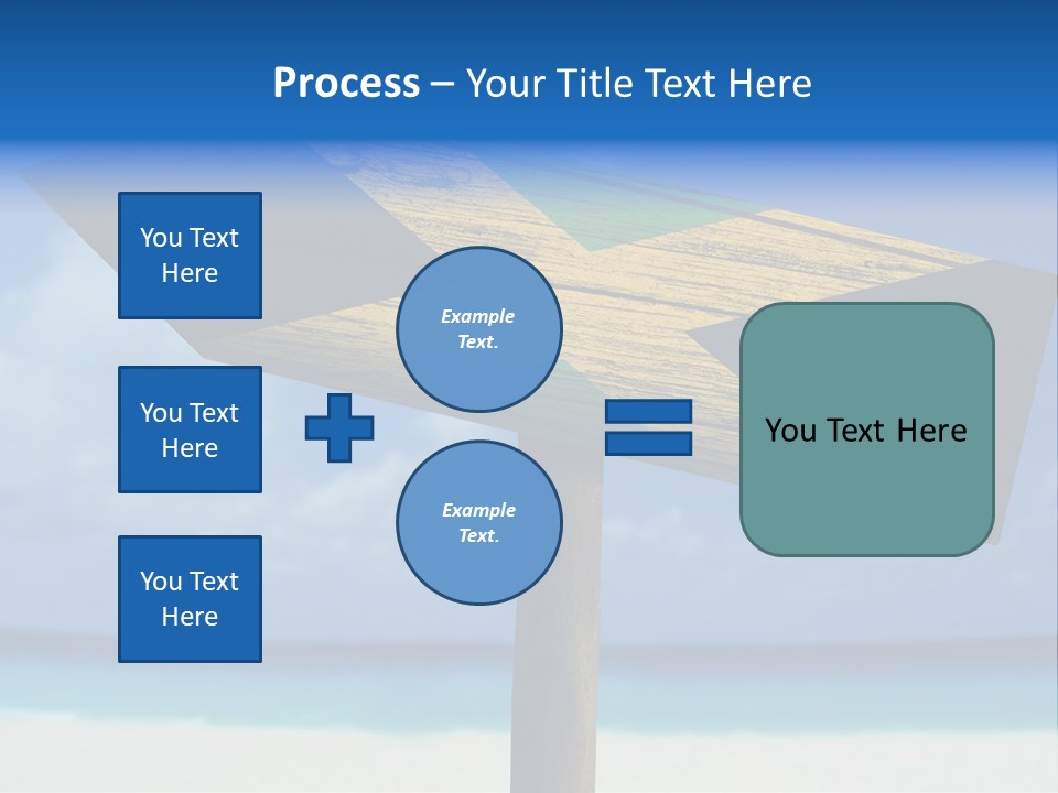 A Wooden Arrow Sign On A Beach With The Ocean In The Background PowerPoint Template
