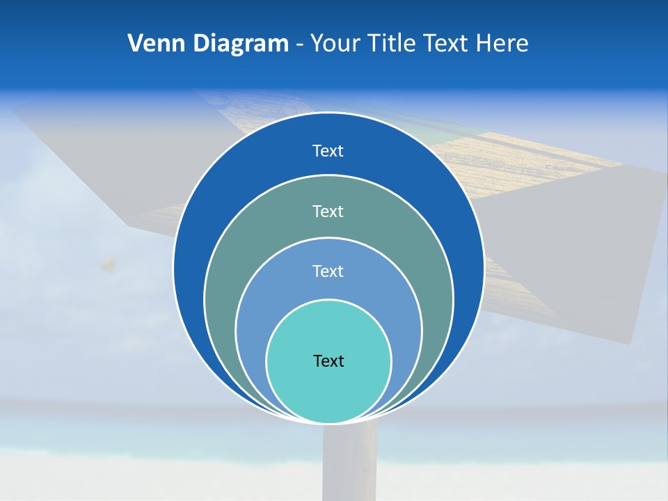 A Wooden Arrow Sign On A Beach With The Ocean In The Background PowerPoint Template