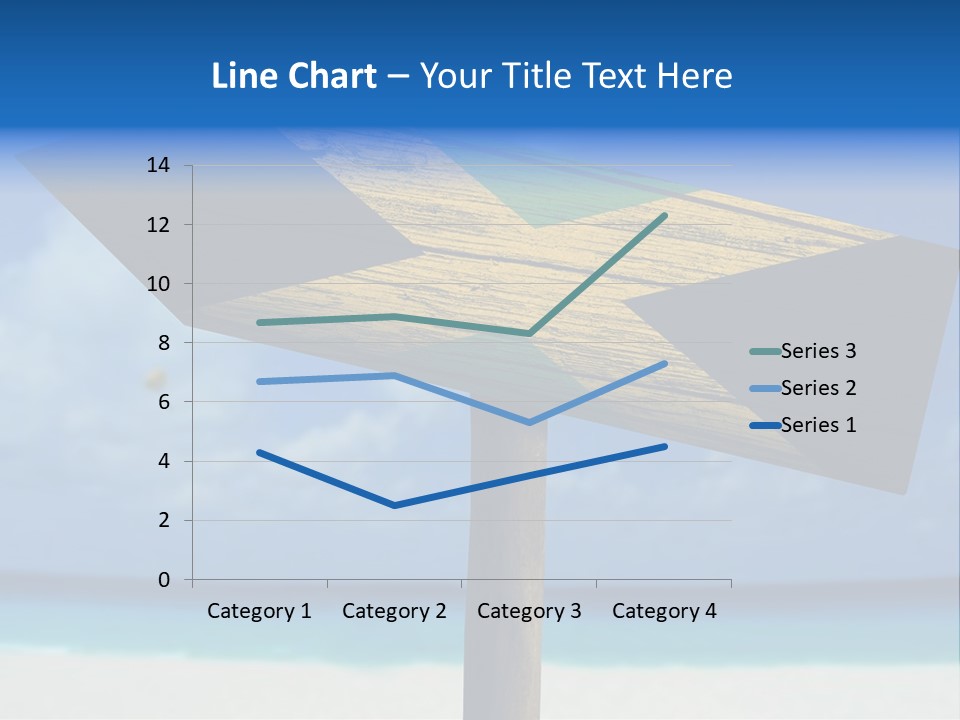 A Wooden Arrow Sign On A Beach With The Ocean In The Background PowerPoint Template