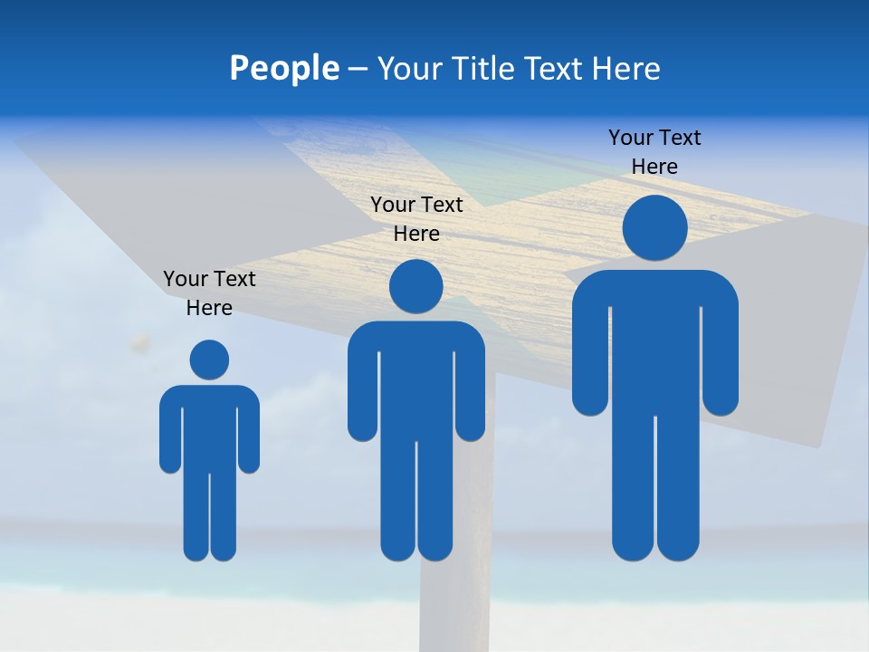 A Wooden Arrow Sign On A Beach With The Ocean In The Background PowerPoint Template