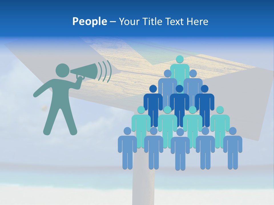 A Wooden Arrow Sign On A Beach With The Ocean In The Background PowerPoint Template