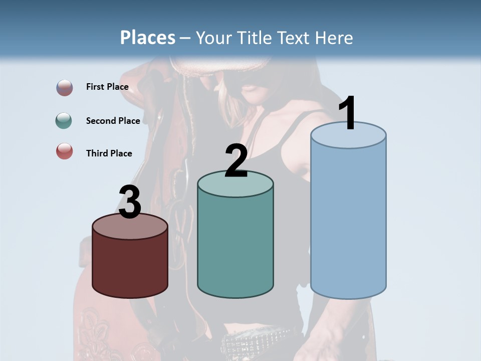 A Woman Wearing A Cowboy Hat And Holding A Saddle PowerPoint Template