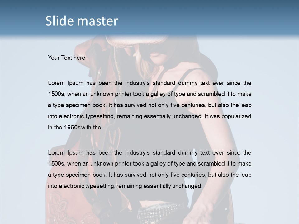 A Woman Wearing A Cowboy Hat And Holding A Saddle PowerPoint Template
