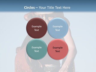 A Woman Wearing A Cowboy Hat And Holding A Saddle PowerPoint Template
