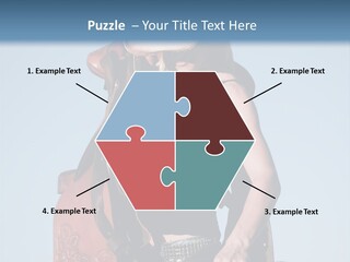 A Woman Wearing A Cowboy Hat And Holding A Saddle PowerPoint Template