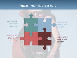 A Woman Wearing A Cowboy Hat And Holding A Saddle PowerPoint Template