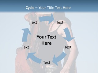 A Woman Wearing A Cowboy Hat And Holding A Saddle PowerPoint Template