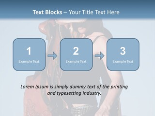 A Woman Wearing A Cowboy Hat And Holding A Saddle PowerPoint Template