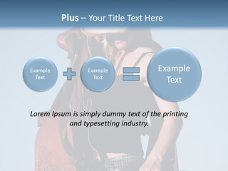 A Woman Wearing A Cowboy Hat And Holding A Saddle PowerPoint Template