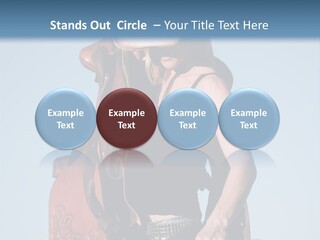A Woman Wearing A Cowboy Hat And Holding A Saddle PowerPoint Template
