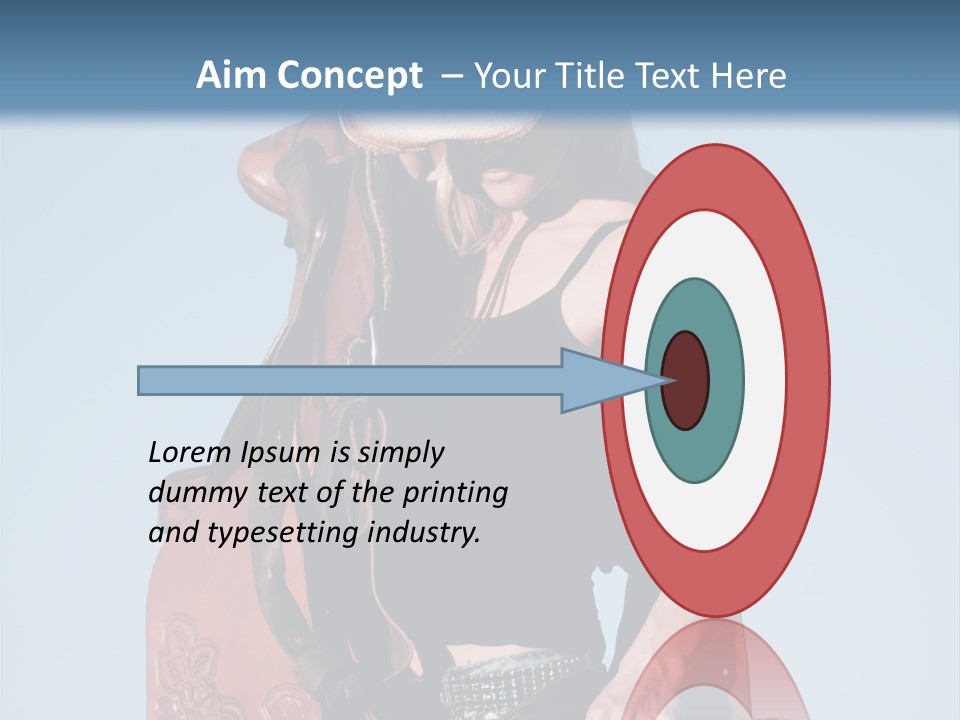 A Woman Wearing A Cowboy Hat And Holding A Saddle PowerPoint Template