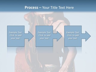 A Woman Wearing A Cowboy Hat And Holding A Saddle PowerPoint Template