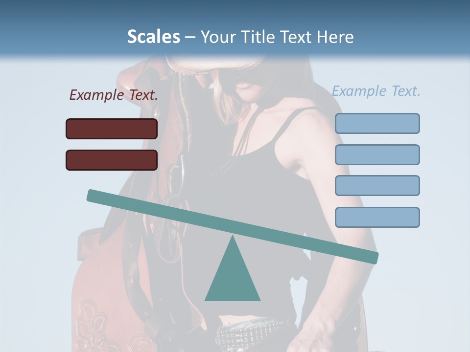 A Woman Wearing A Cowboy Hat And Holding A Saddle PowerPoint Template