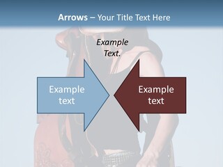 A Woman Wearing A Cowboy Hat And Holding A Saddle PowerPoint Template