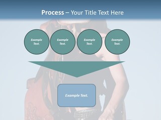 A Woman Wearing A Cowboy Hat And Holding A Saddle PowerPoint Template