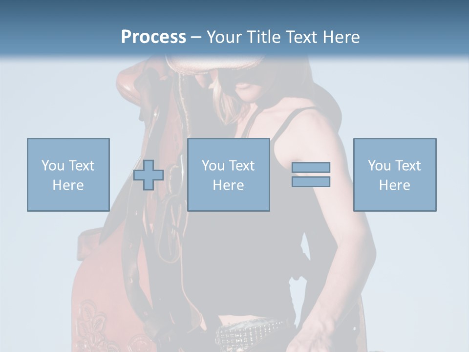 A Woman Wearing A Cowboy Hat And Holding A Saddle PowerPoint Template