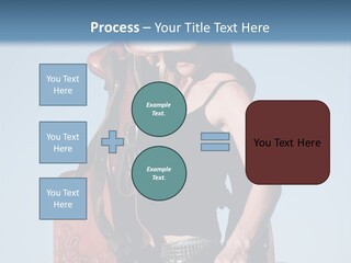 A Woman Wearing A Cowboy Hat And Holding A Saddle PowerPoint Template