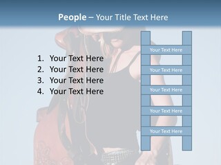 A Woman Wearing A Cowboy Hat And Holding A Saddle PowerPoint Template