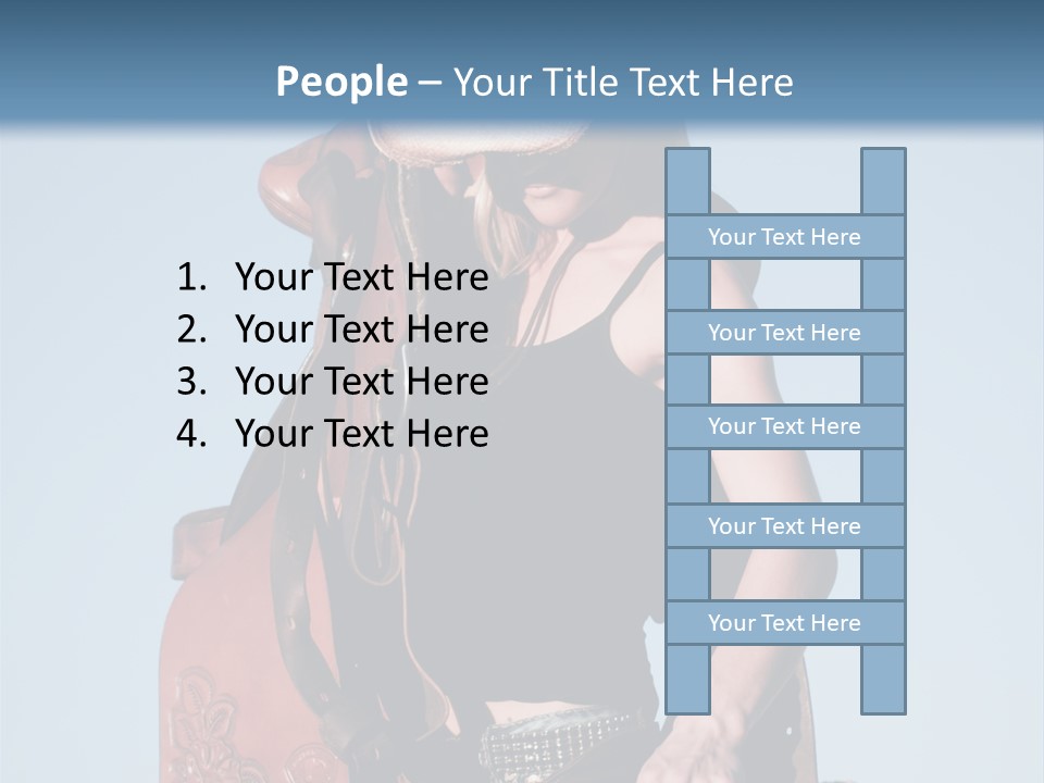 A Woman Wearing A Cowboy Hat And Holding A Saddle PowerPoint Template