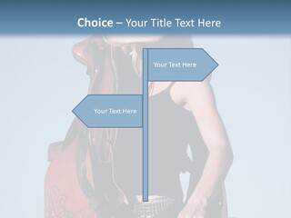 A Woman Wearing A Cowboy Hat And Holding A Saddle PowerPoint Template