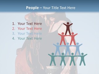 A Woman Wearing A Cowboy Hat And Holding A Saddle PowerPoint Template