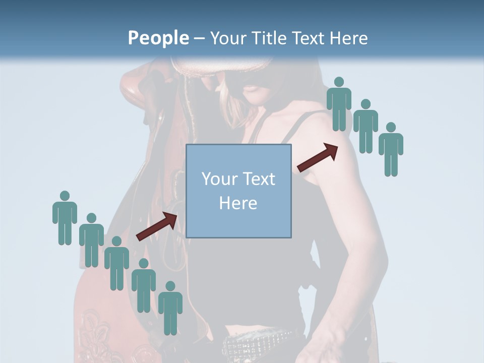 A Woman Wearing A Cowboy Hat And Holding A Saddle PowerPoint Template