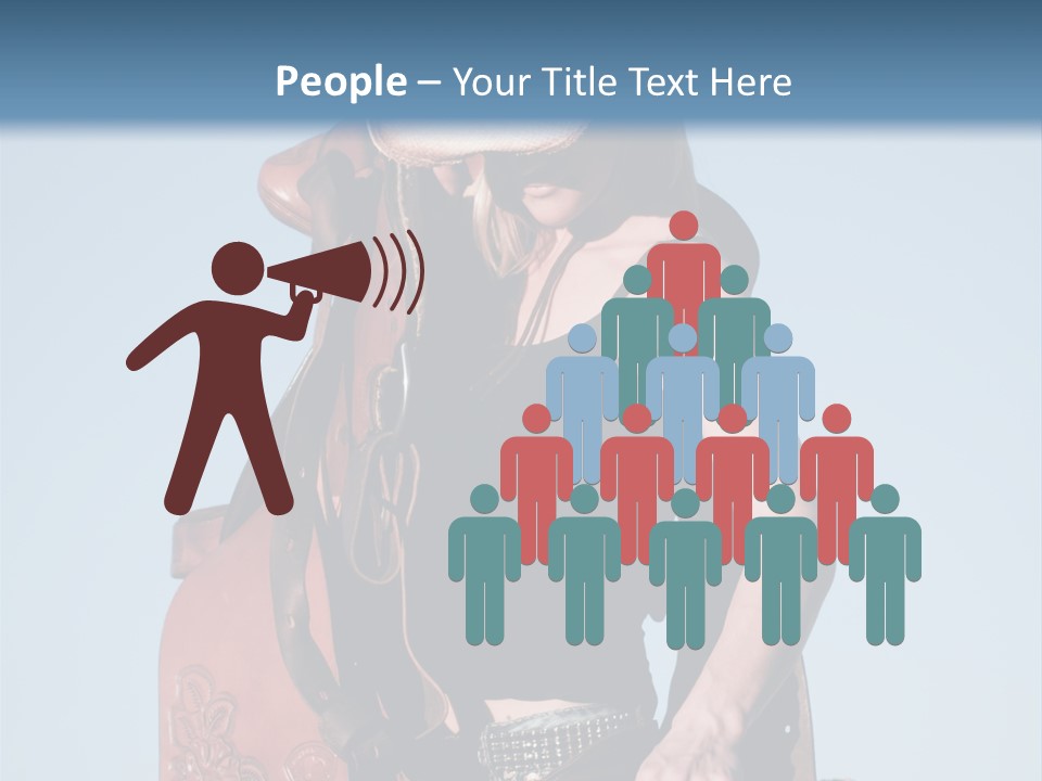 A Woman Wearing A Cowboy Hat And Holding A Saddle PowerPoint Template