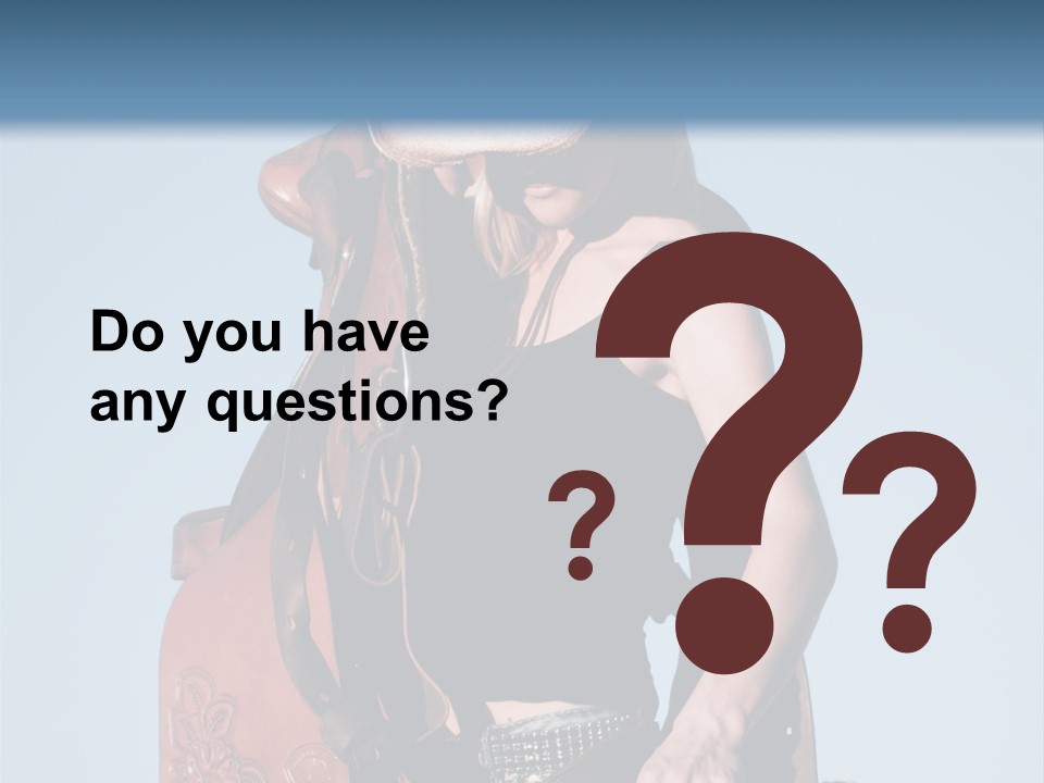 A Woman Wearing A Cowboy Hat And Holding A Saddle PowerPoint Template