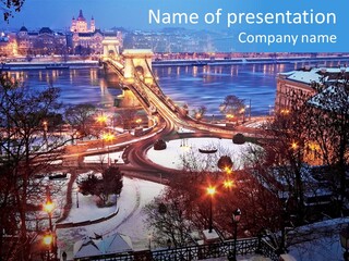 Landscape Golden Night PowerPoint Template