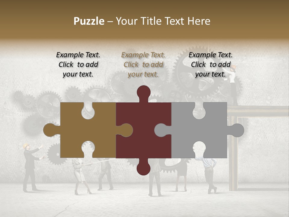 Determination Cog Unity PowerPoint Template
