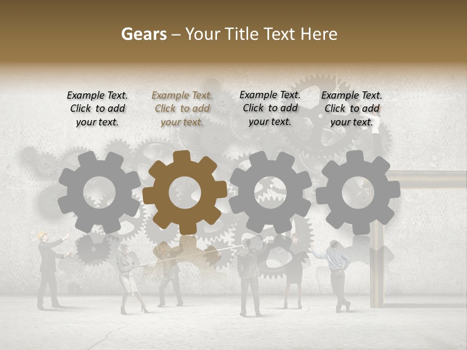 Determination Cog Unity PowerPoint Template
