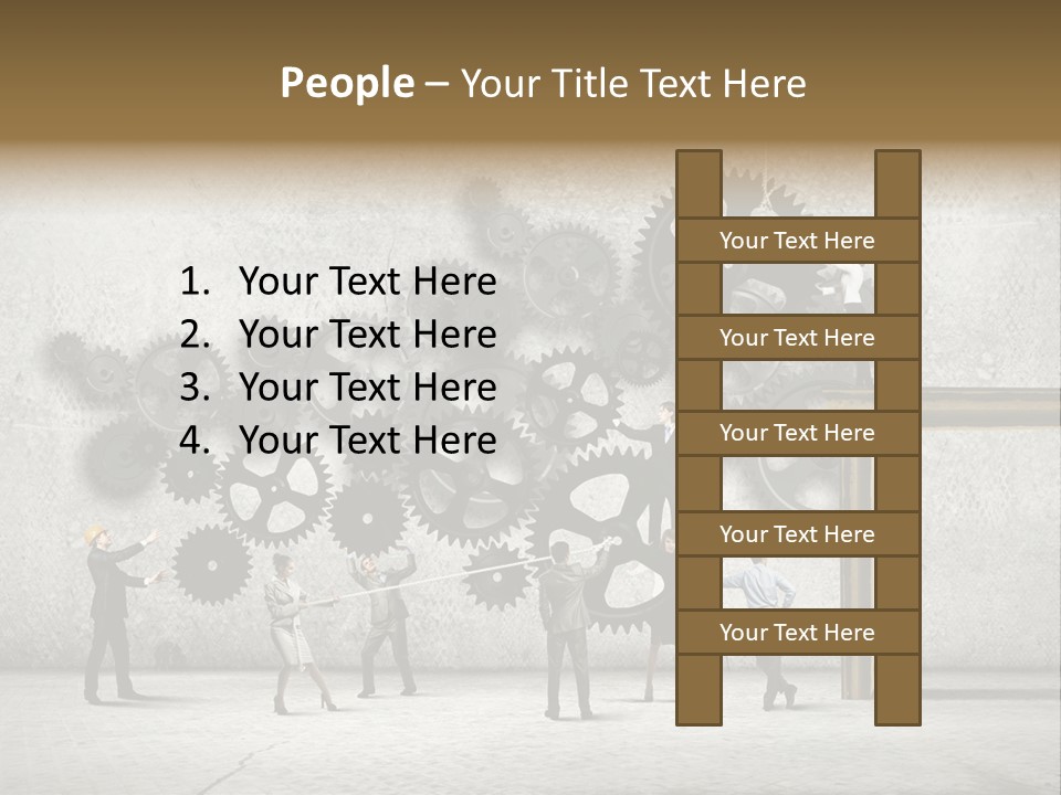 Determination Cog Unity PowerPoint Template