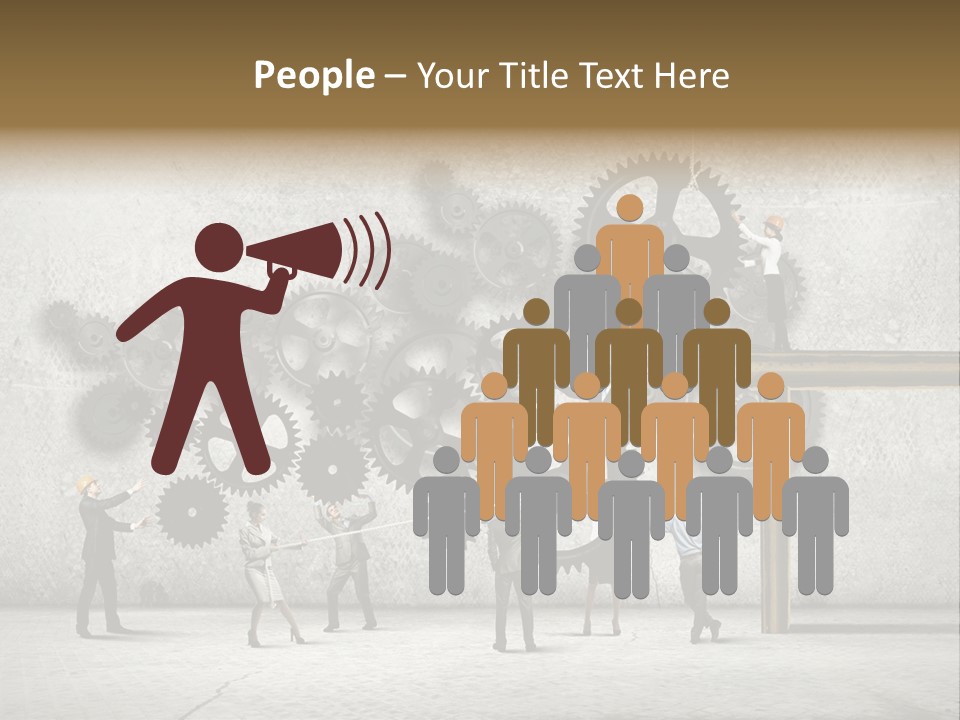 Determination Cog Unity PowerPoint Template