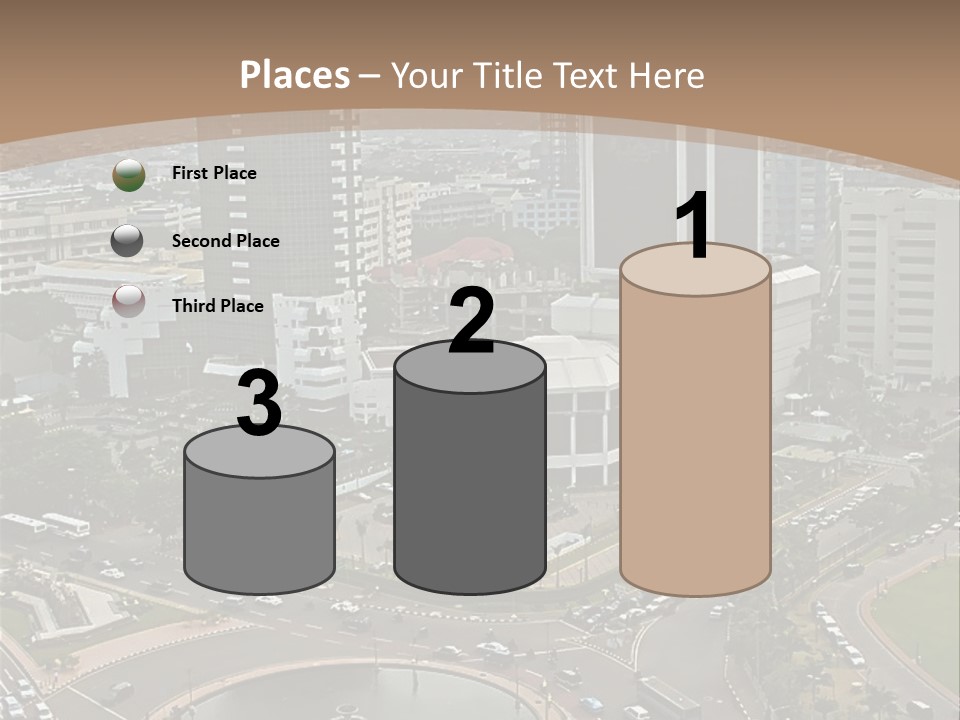 An Aerial View Of A City With A Fountain PowerPoint Template