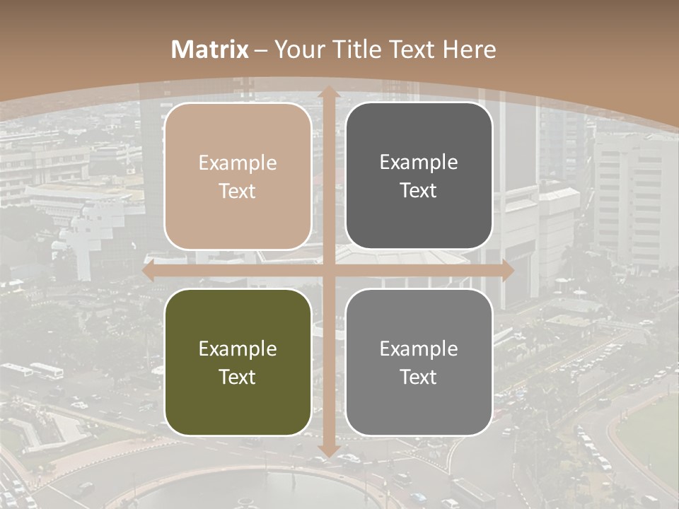 An Aerial View Of A City With A Fountain PowerPoint Template