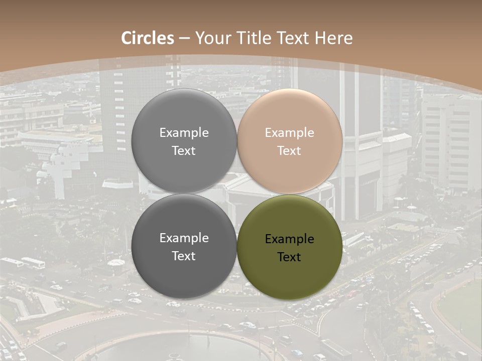An Aerial View Of A City With A Fountain PowerPoint Template