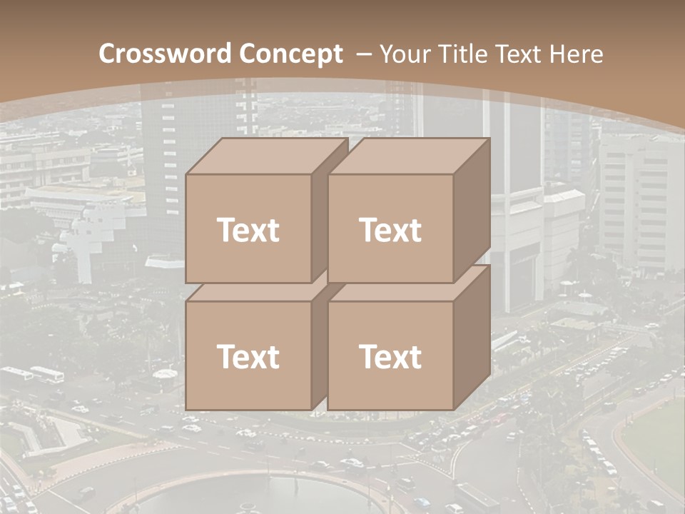 An Aerial View Of A City With A Fountain PowerPoint Template