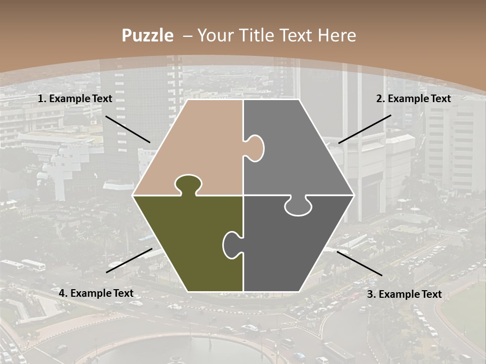 An Aerial View Of A City With A Fountain PowerPoint Template