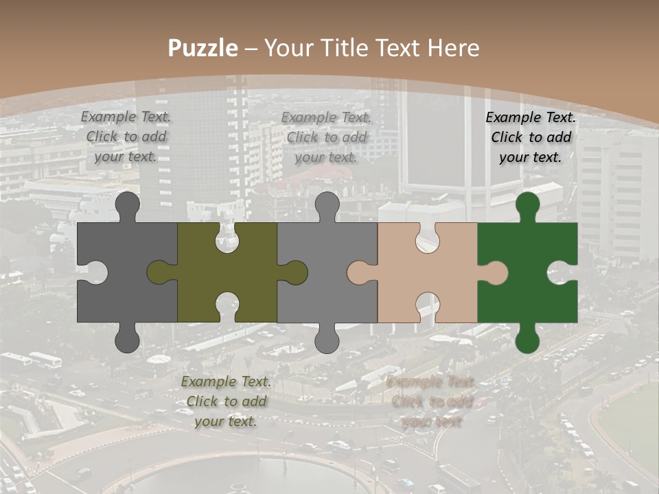 An Aerial View Of A City With A Fountain PowerPoint Template