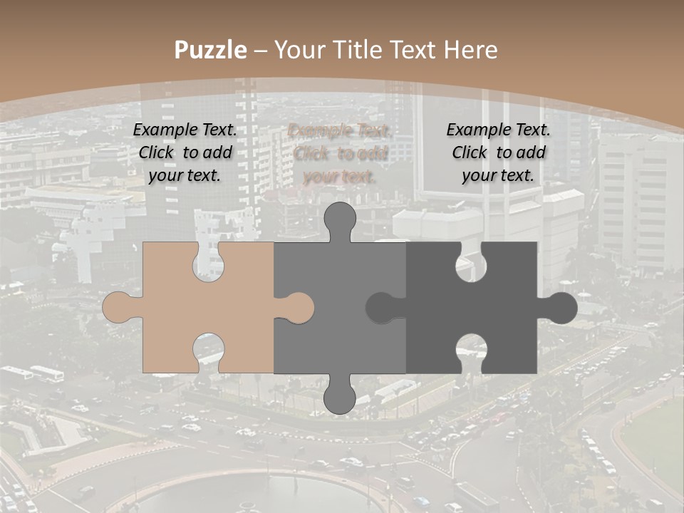 An Aerial View Of A City With A Fountain PowerPoint Template