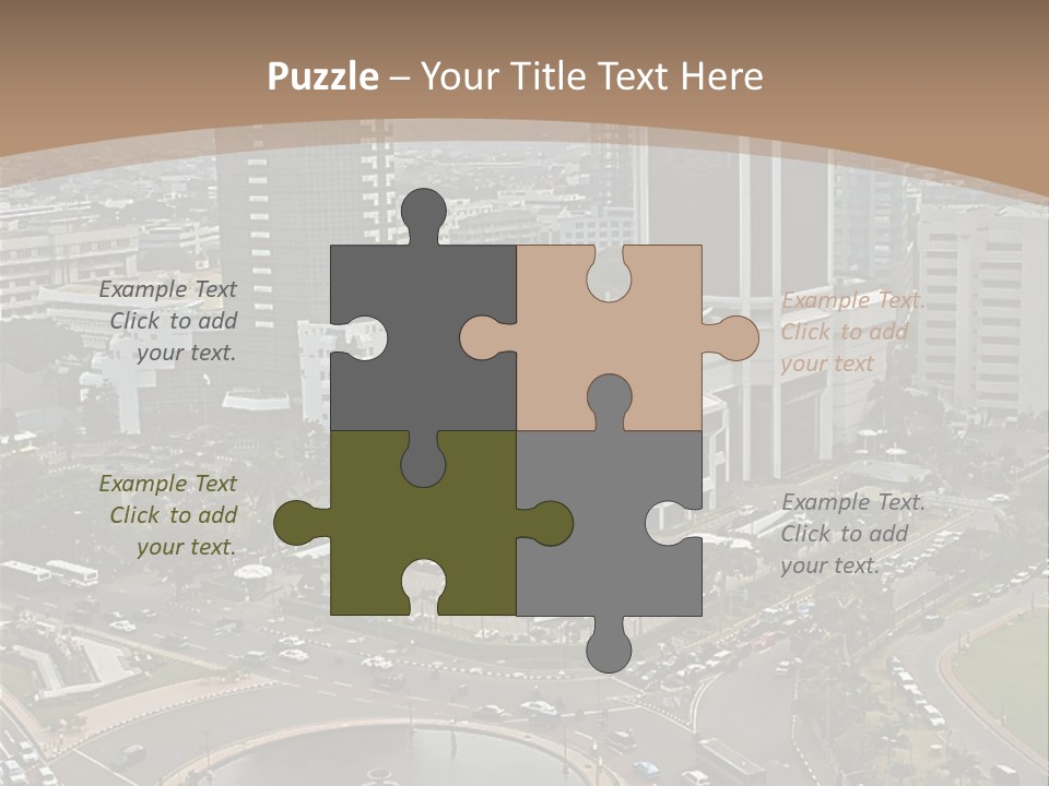 An Aerial View Of A City With A Fountain PowerPoint Template
