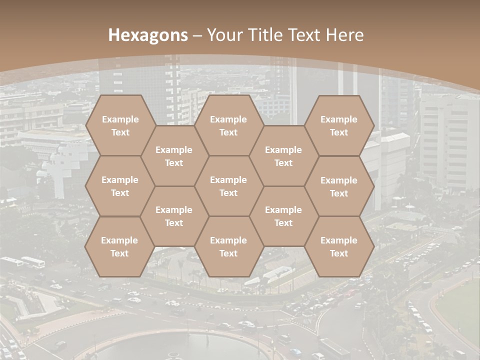 An Aerial View Of A City With A Fountain PowerPoint Template