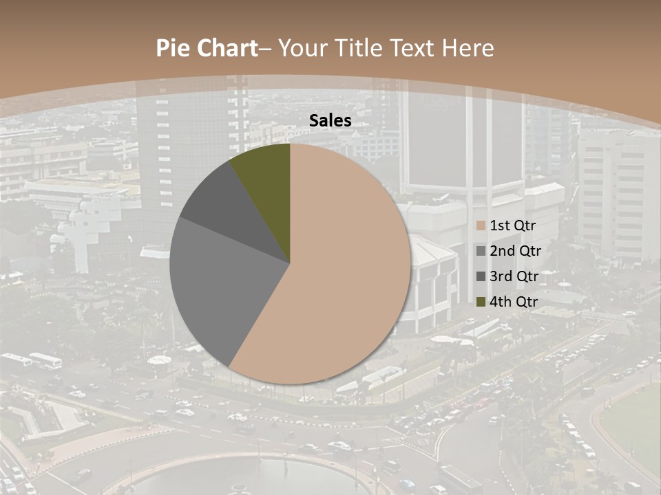 An Aerial View Of A City With A Fountain PowerPoint Template