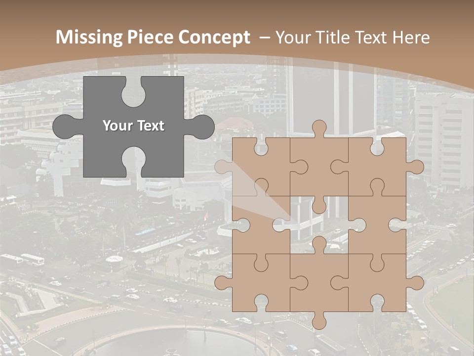 An Aerial View Of A City With A Fountain PowerPoint Template