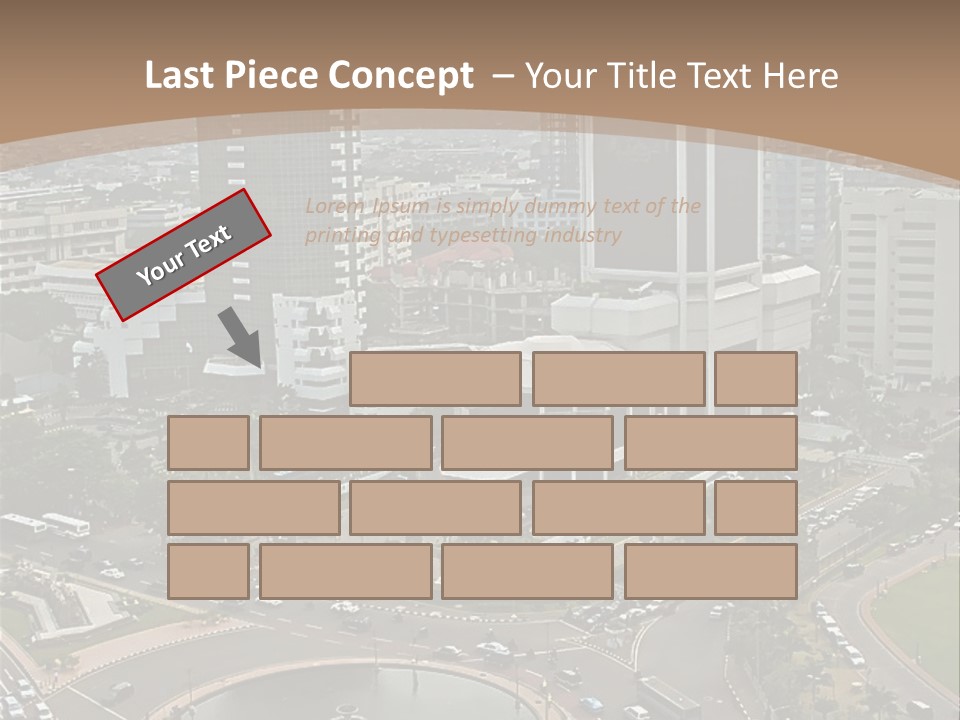 An Aerial View Of A City With A Fountain PowerPoint Template