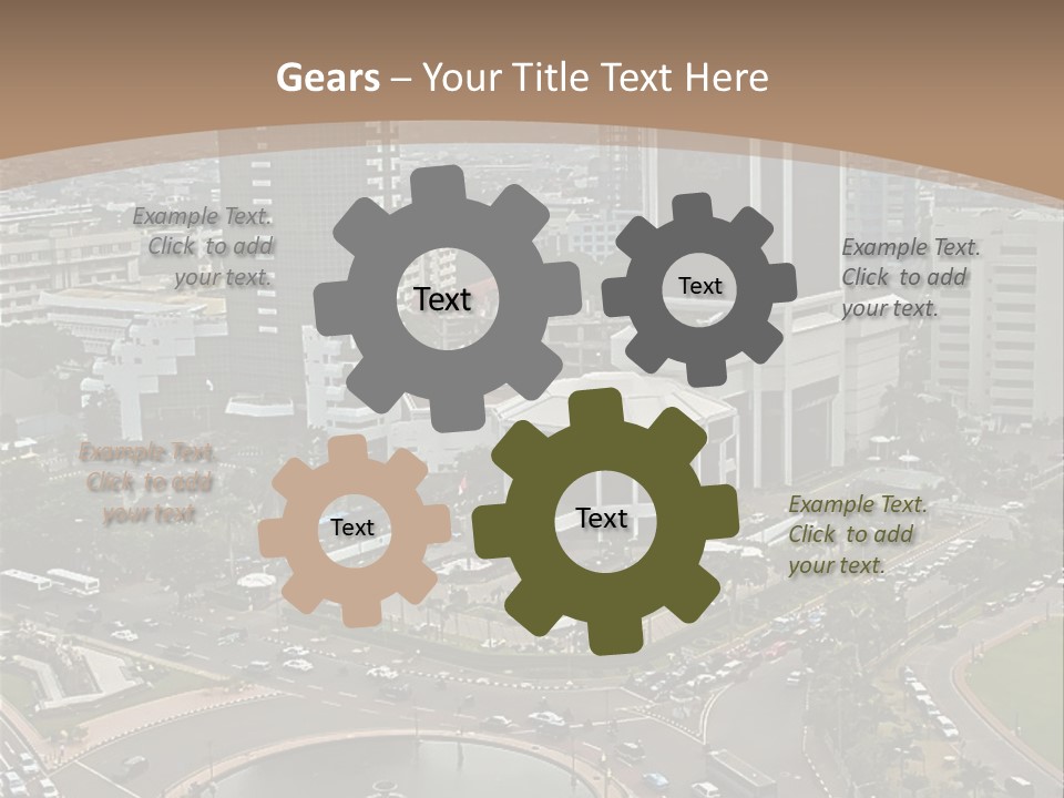 An Aerial View Of A City With A Fountain PowerPoint Template