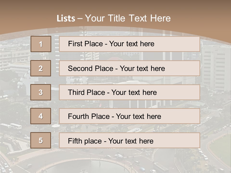 An Aerial View Of A City With A Fountain PowerPoint Template