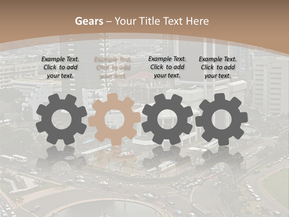 An Aerial View Of A City With A Fountain PowerPoint Template