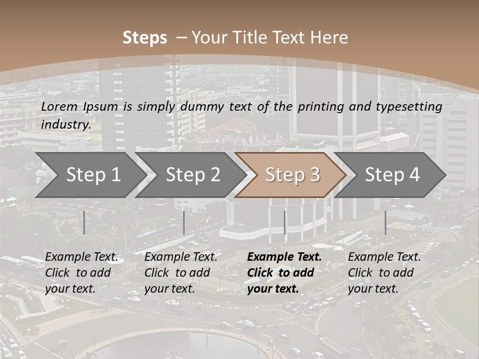 An Aerial View Of A City With A Fountain PowerPoint Template